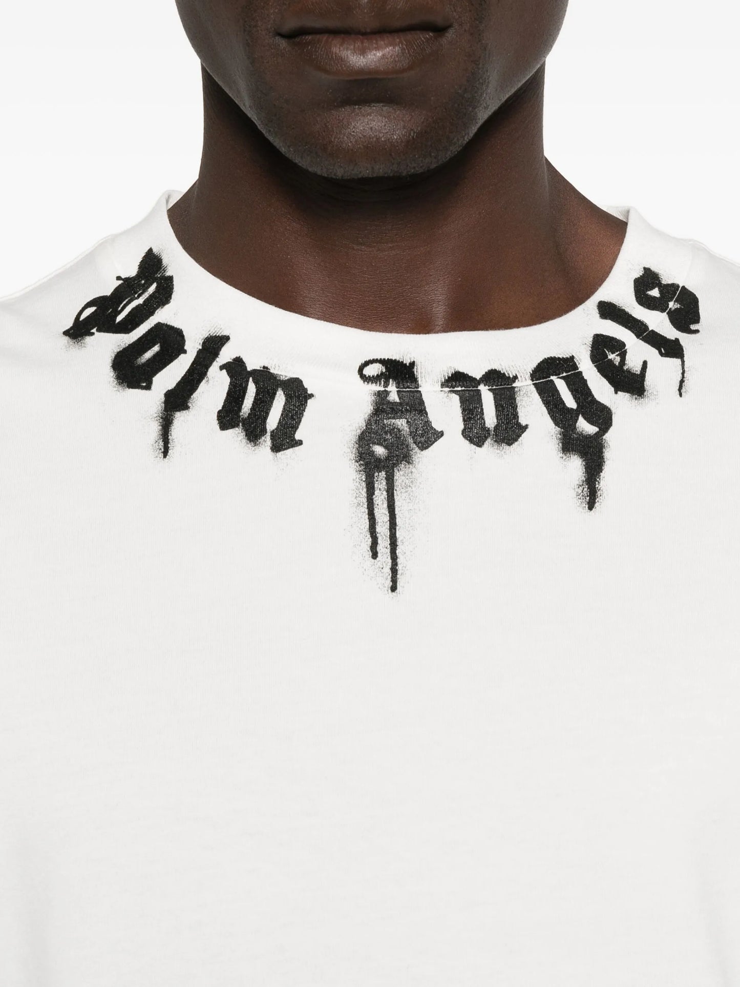 Palm Angels - Neck Logo Reg Tee - Bianco