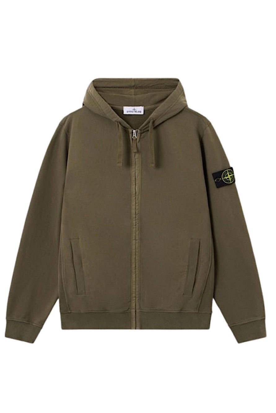 Stone Island - Felpa Full Zip. - Verde