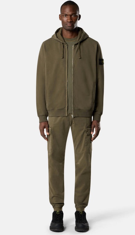 Stone Island - Felpa Full Zip. - Verde