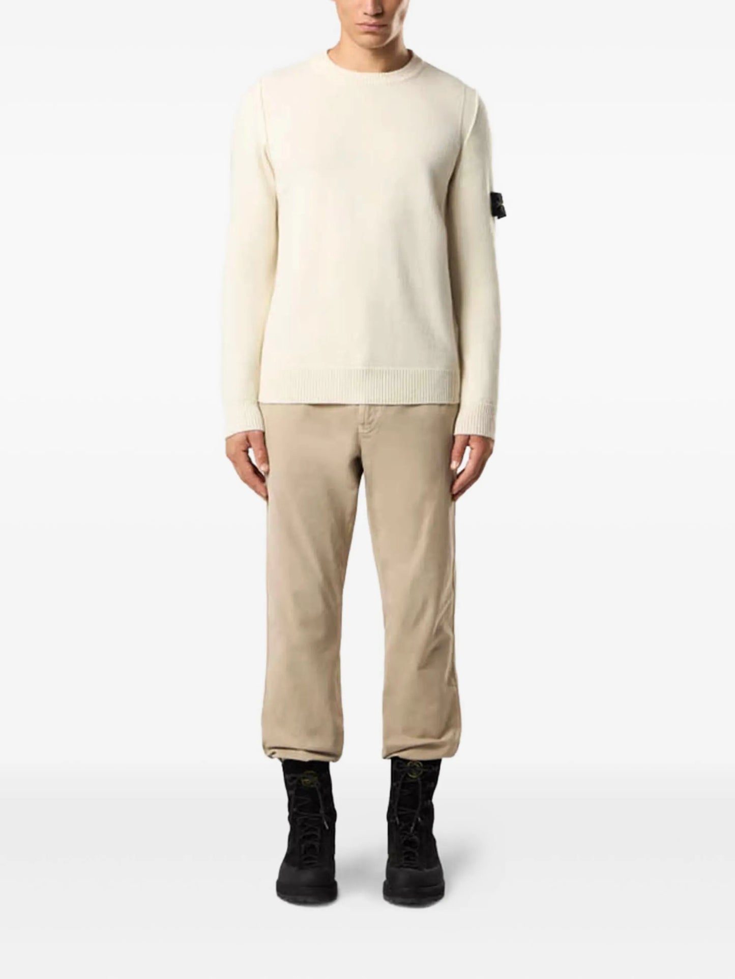 Stone Island - Crew Neck Lambswool. - Burro