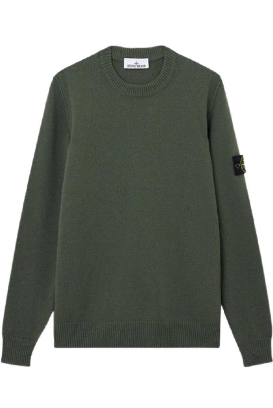 Stone Island - Crew Neck Lambswool. - Verde