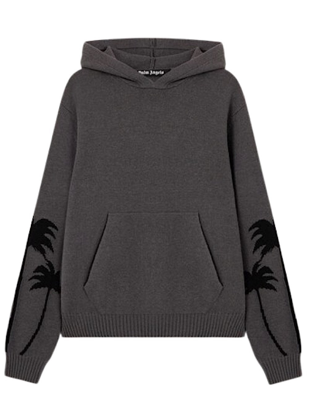 Palm Angels - Back Palms Knit Hoodie - Grigio