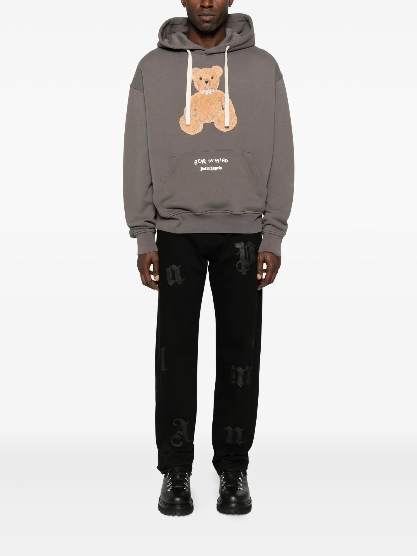 Palm Angels - Bear In Mind Reg Hoody - Grigio