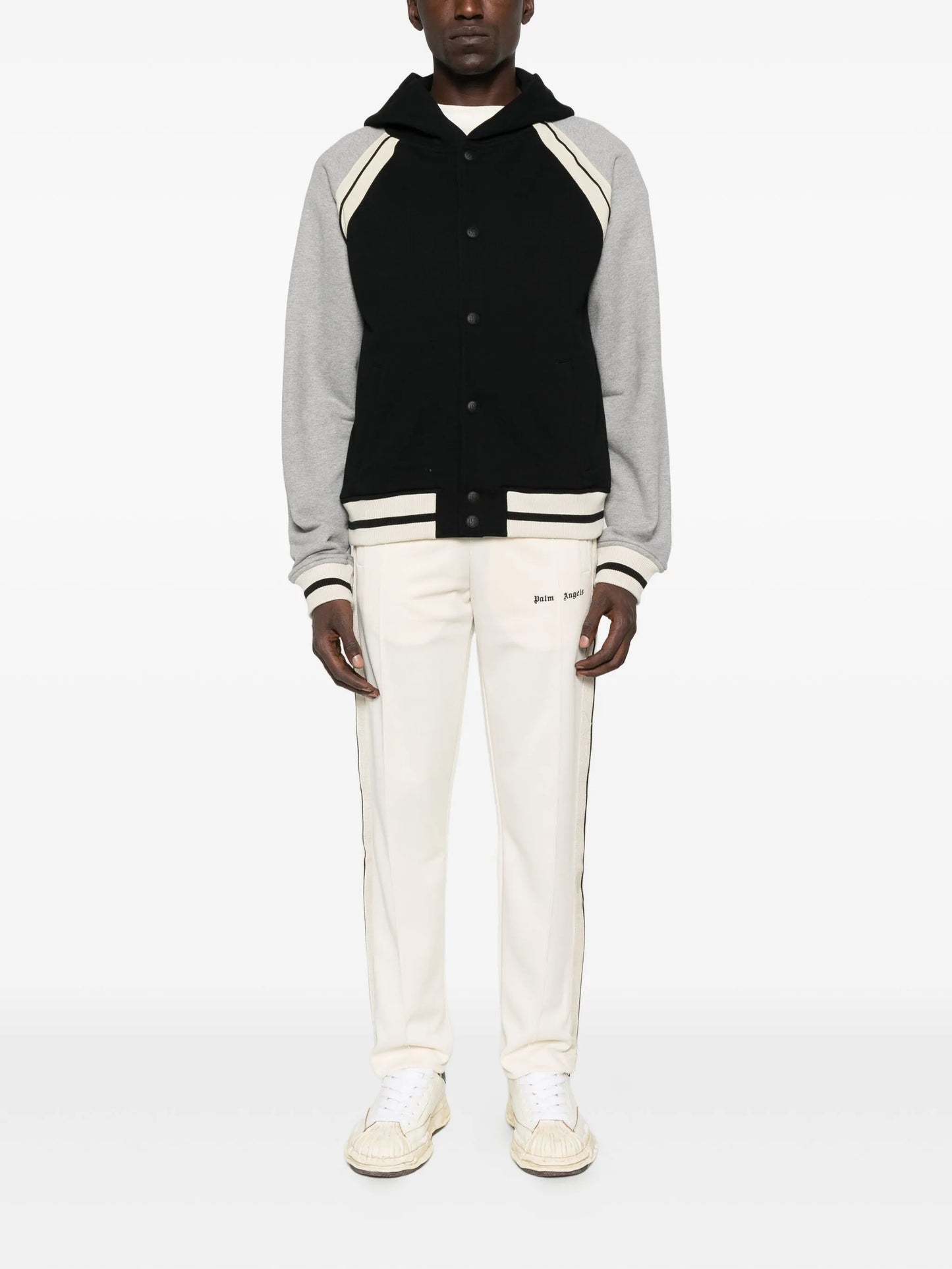 Palm Angels - Curved Logo Track Varsity - Grigio