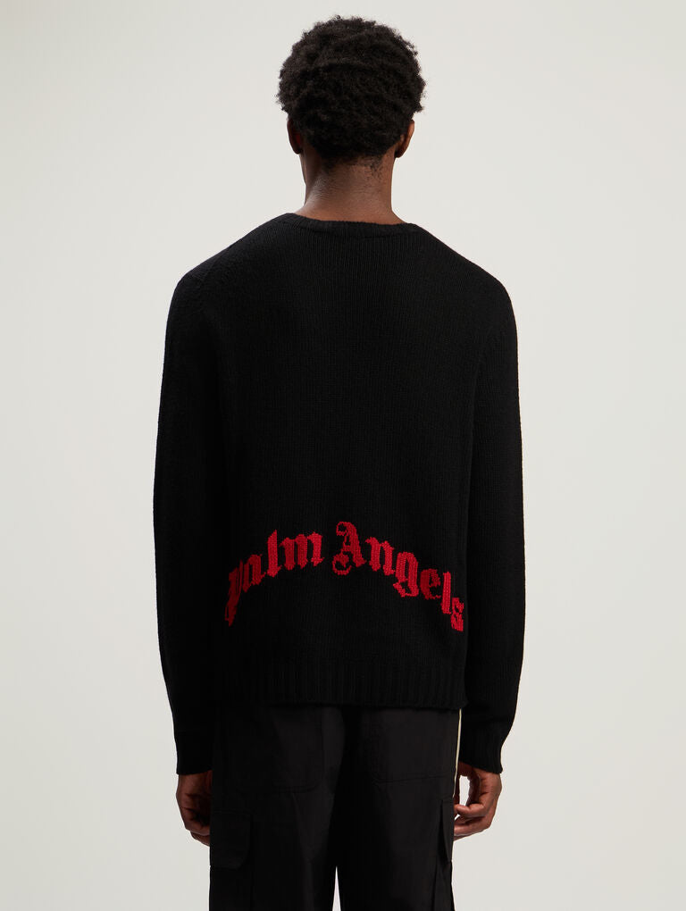 Palm Angels - Curved Logo Sweater - Nero