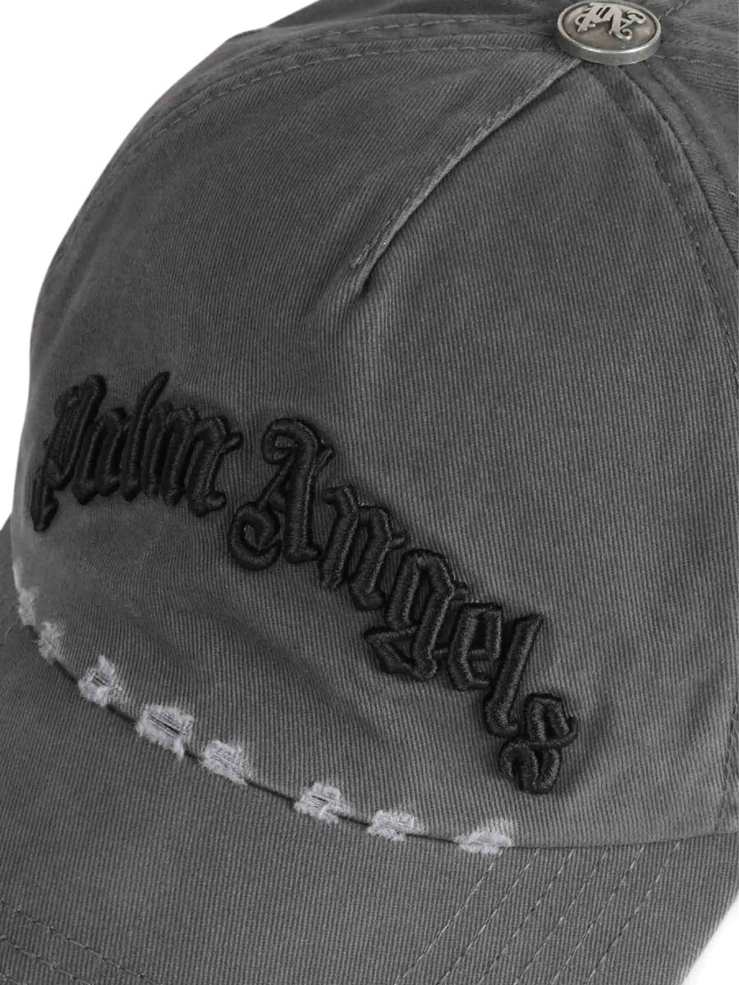 Palm Angels - Curved Logo Distressed Cap - Antracite