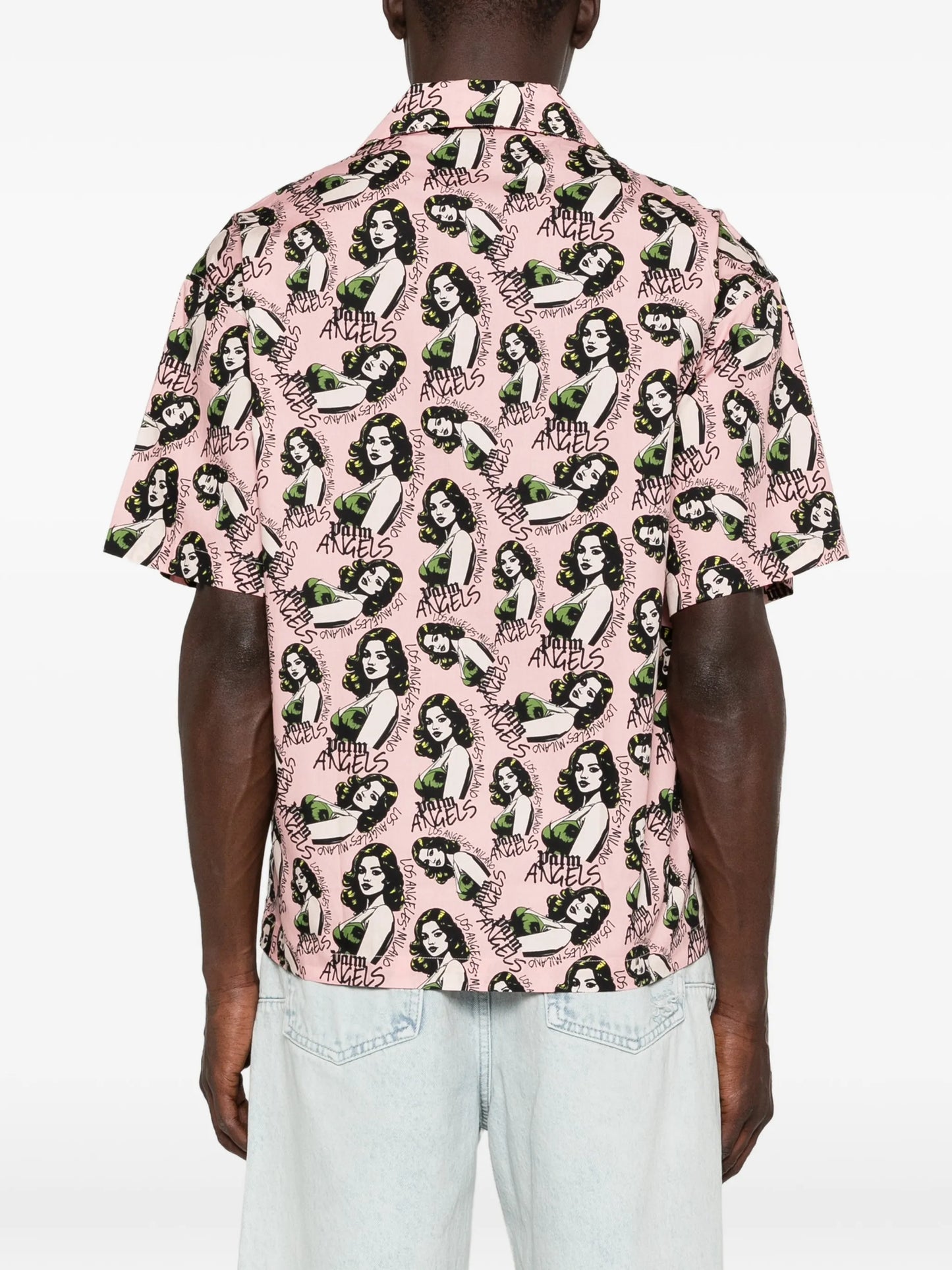 Palm Angels - Pinup Allover Loose Bowling Shirt - Rosa