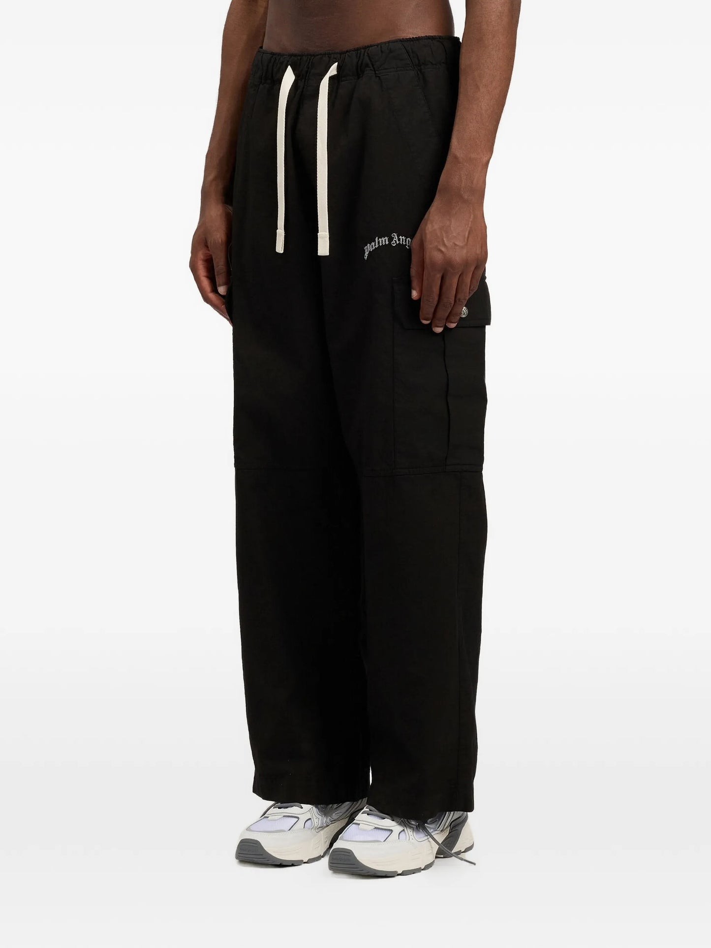 Palm Angels - Curved Logo Loose Cargo Pant - Nero