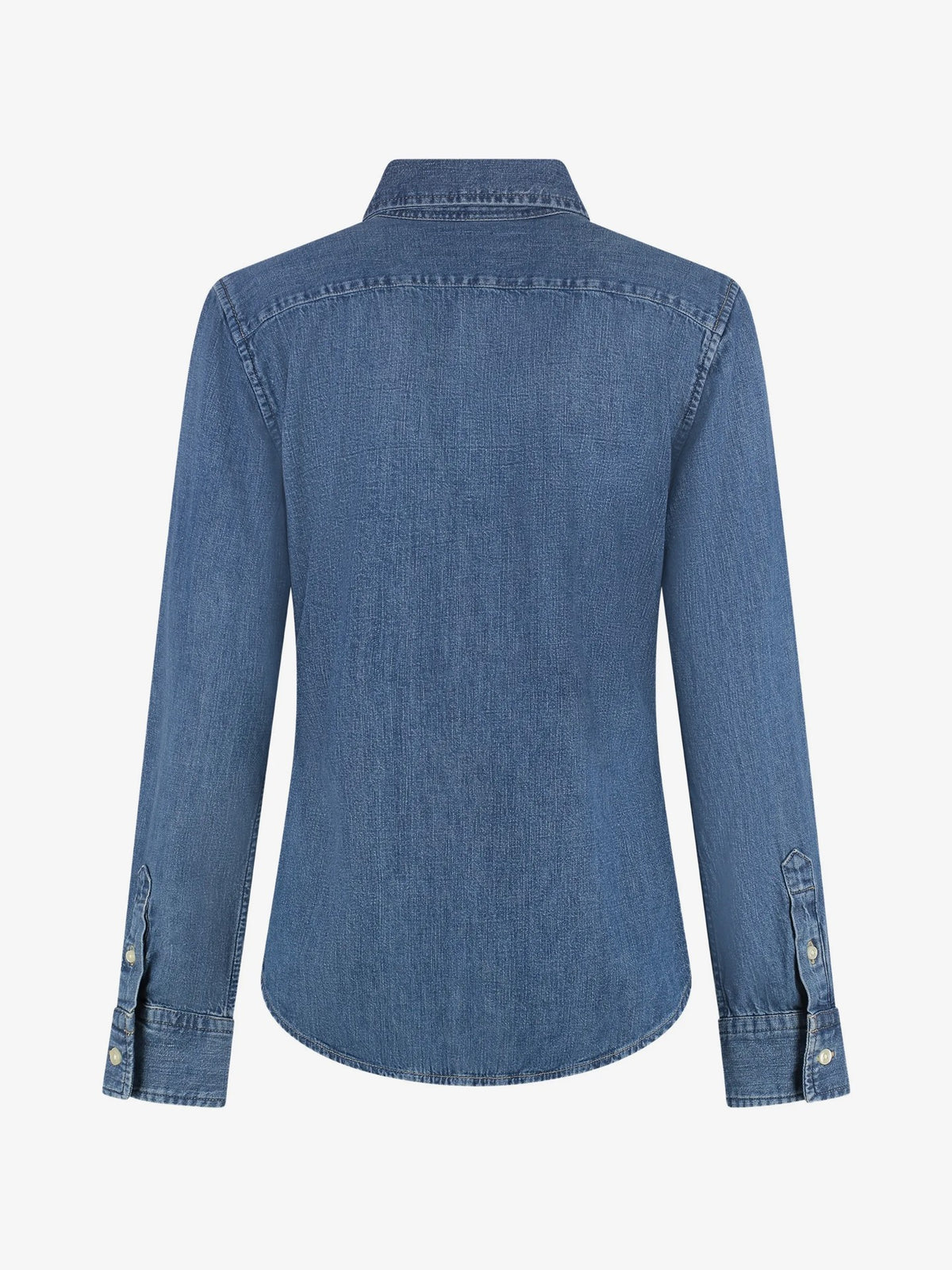 Camicia In Denim Slim Fit Con Logo Ricamato - Blu