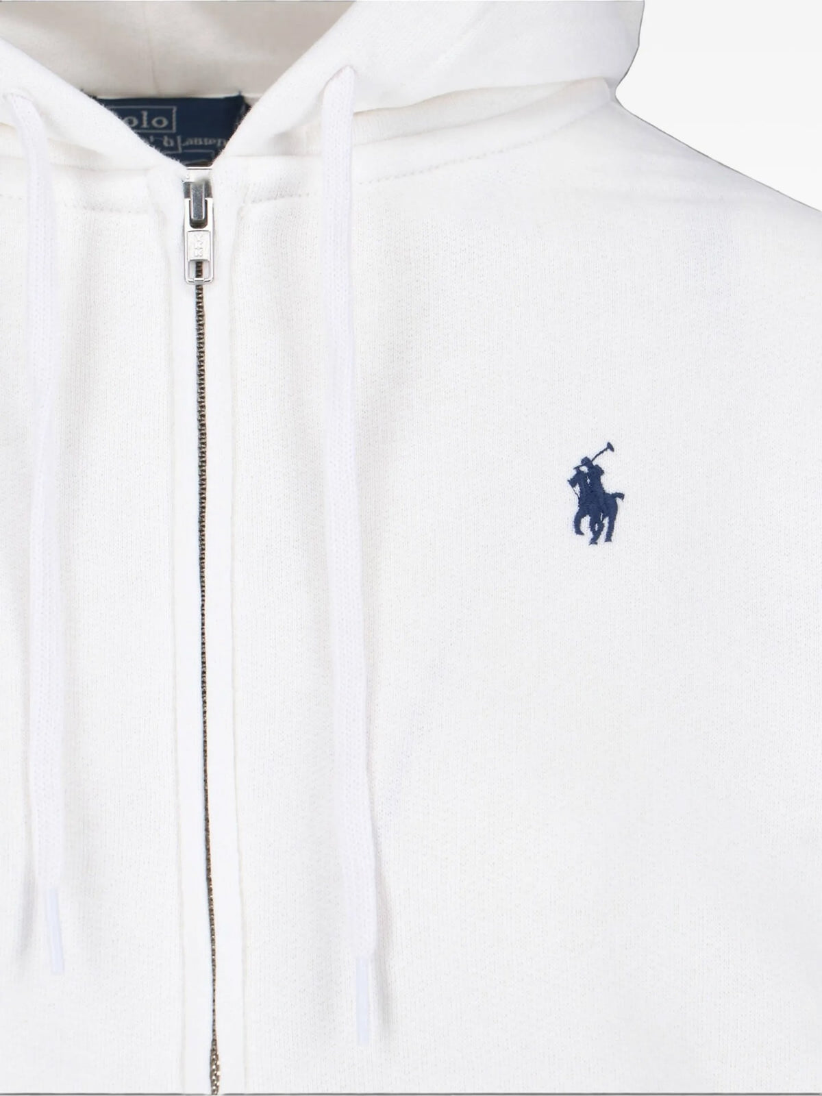 Felpa Con Cappuccio E Zip - Bianco