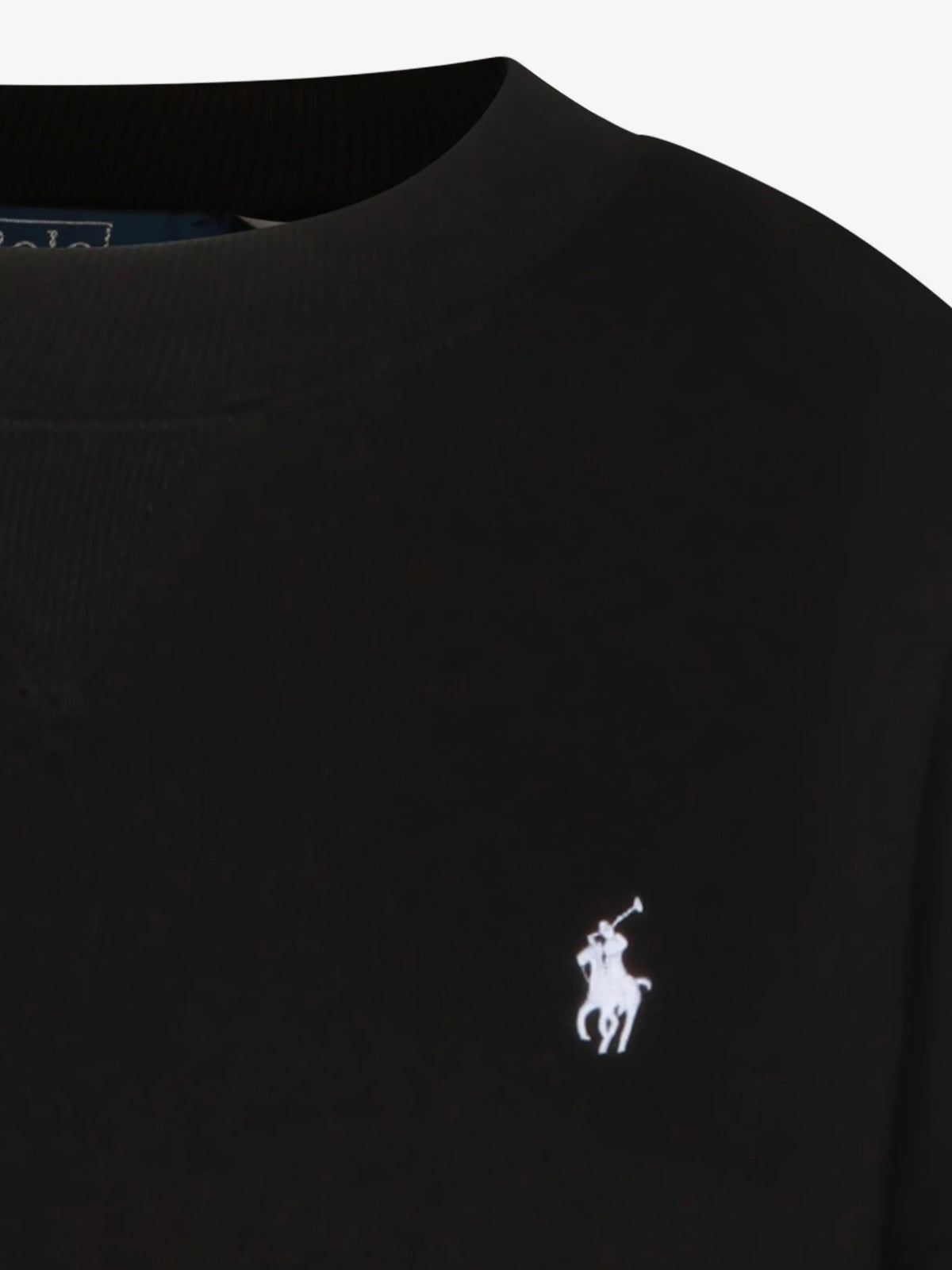 Felpa Girocollo Con Logo Ricamato - Nero