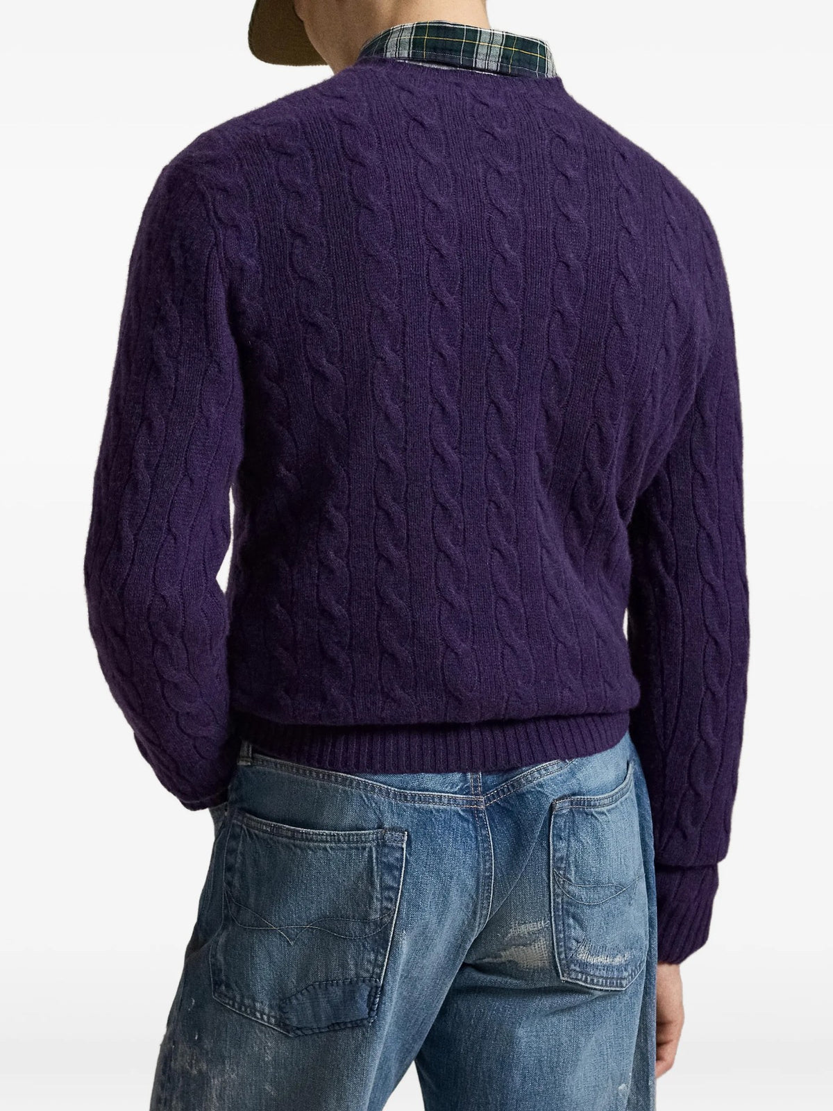 Maglione Girocollo A Trecce - Viola