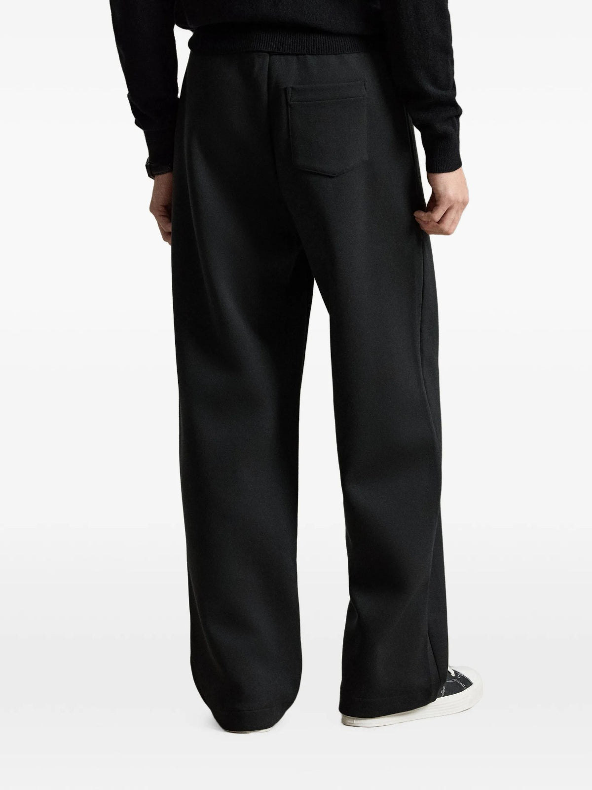Pantaloni A Gamba Larga Con Coulisse - Nero
