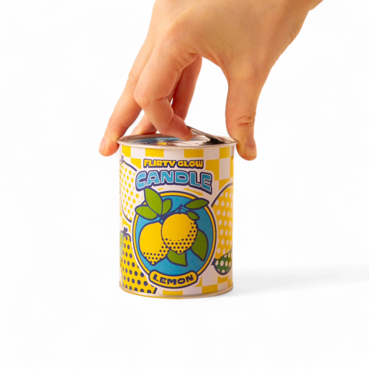 Seletti - Candela "Flirty Glow" In Cera E Latta Ø 7,5 H. 9,7 Cm - Lemon - Nessuno