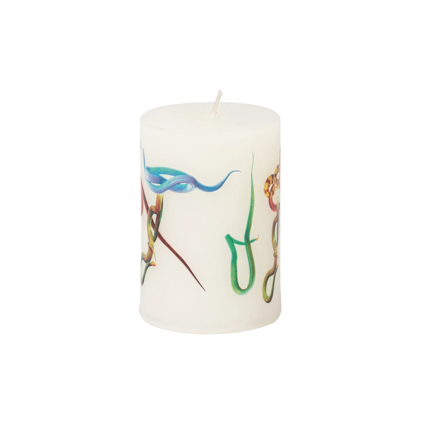 Seletti - Candela Grande Toiletpaper "Snakes White" Cm 7x7 H. 10 - Bianco