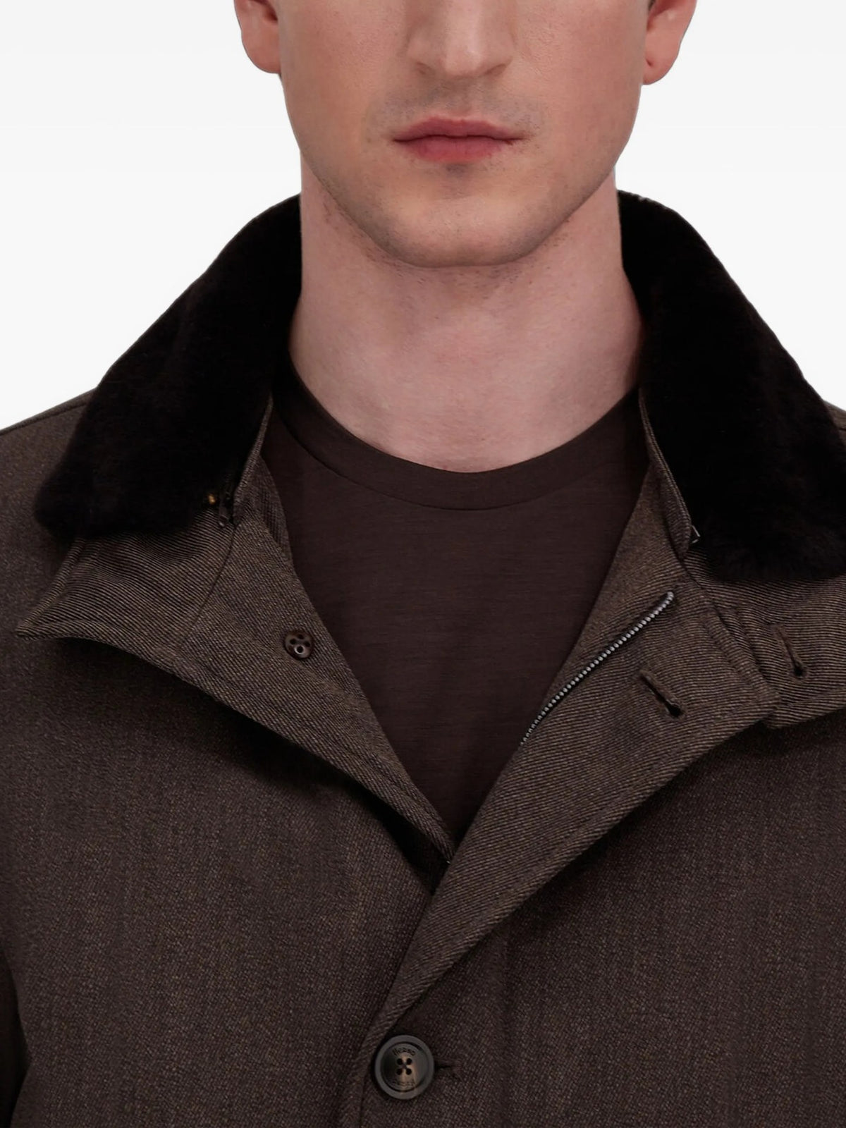 Cappotto Corto In Loro Piana Storm System® - Moro