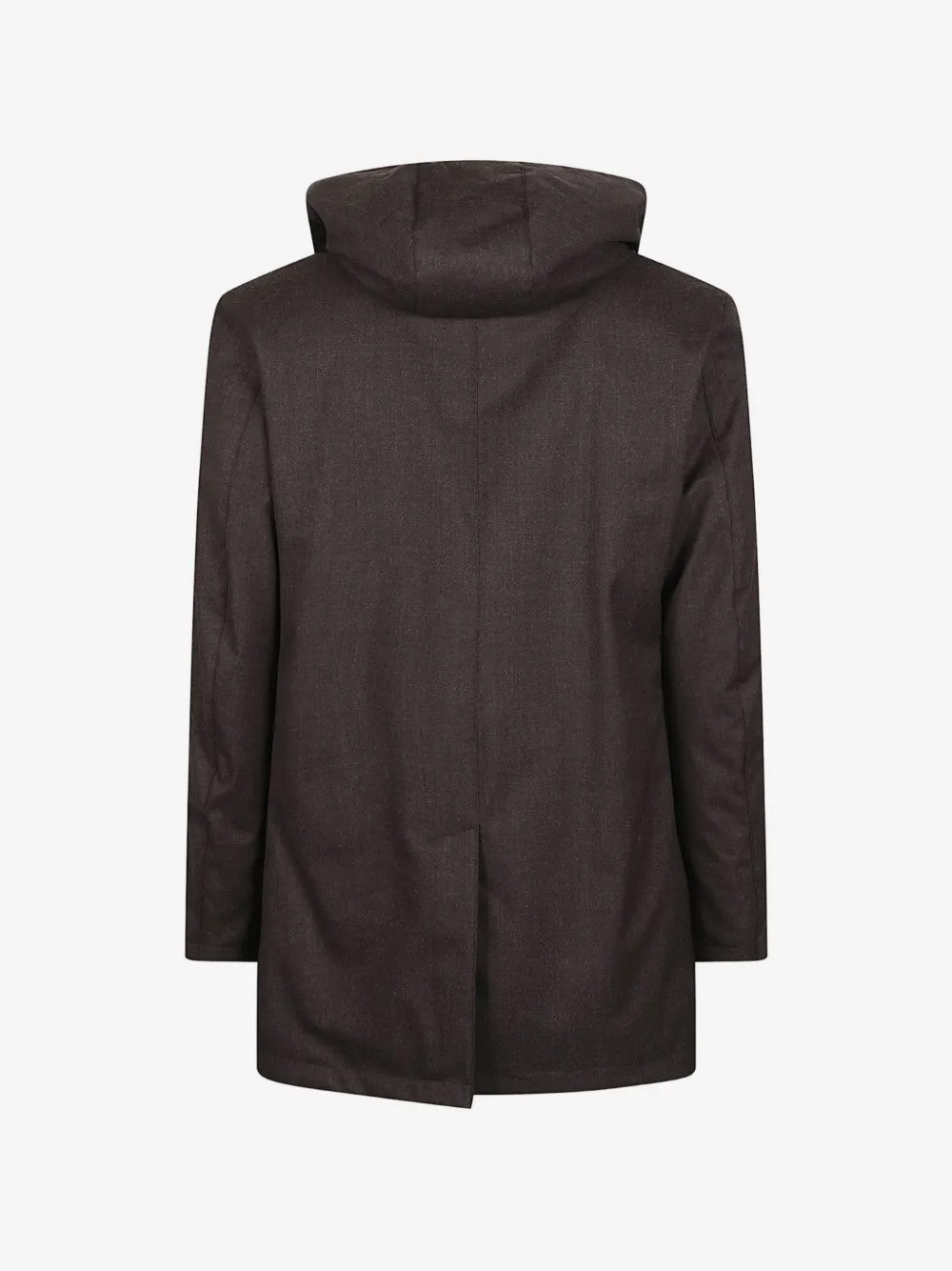 Cappotto monopetto in lana - MORO