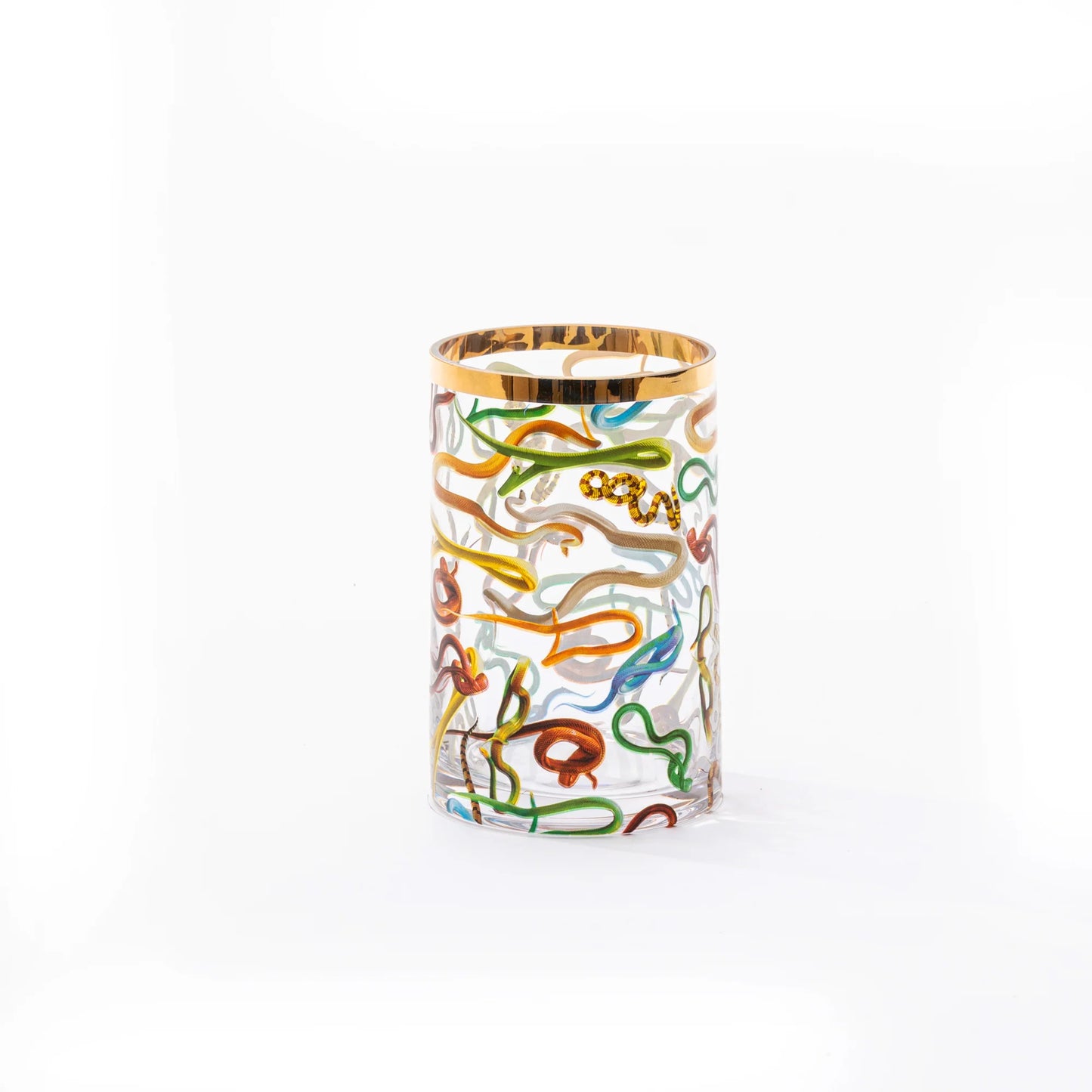 Seletti - Vaso In Vetro "Toiletpaper" Ø Cm.9 H. 14 - Snakes - Multicolor