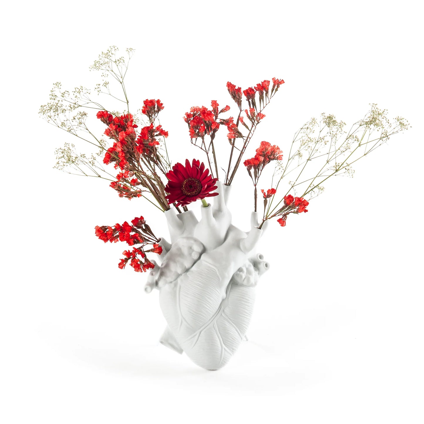 Seletti - Vaso In Porcellana "Love In Bloom" Cm.16,5x9 H.25 - Bianco