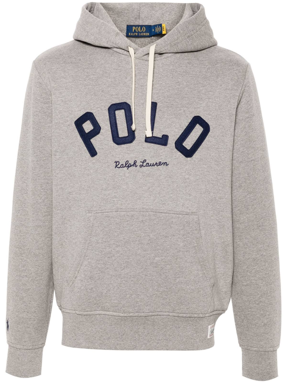 Ralph Lauren - Felpa Cappuccio Scritta - Grigio