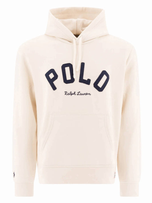 Ralph Lauren - Felpa Cappuccio Scritta - Panna