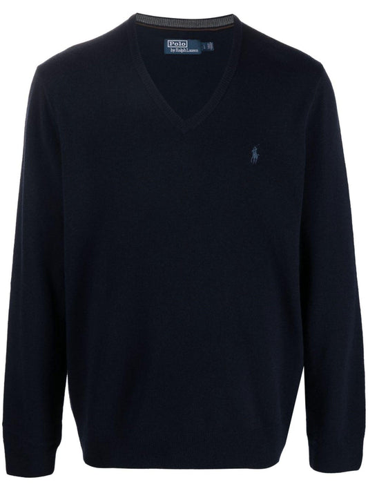 Ralph Lauren - Lambswool Scollo V - Blu