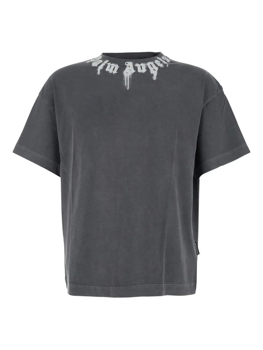 Palm Angels - Neck Logo Reg Tee - Grigio