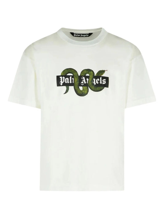 Palm Angels - Snake Box Logo Reg Tee - Bianco