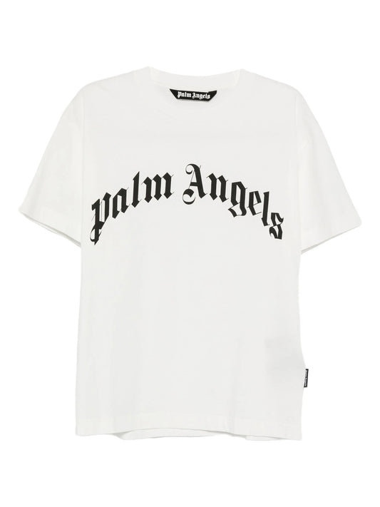 Palm Angels - Curved Logo Reg Tee - Bianco