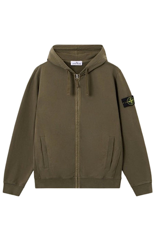 Stone Island - Felpa Full Zip. - Verde