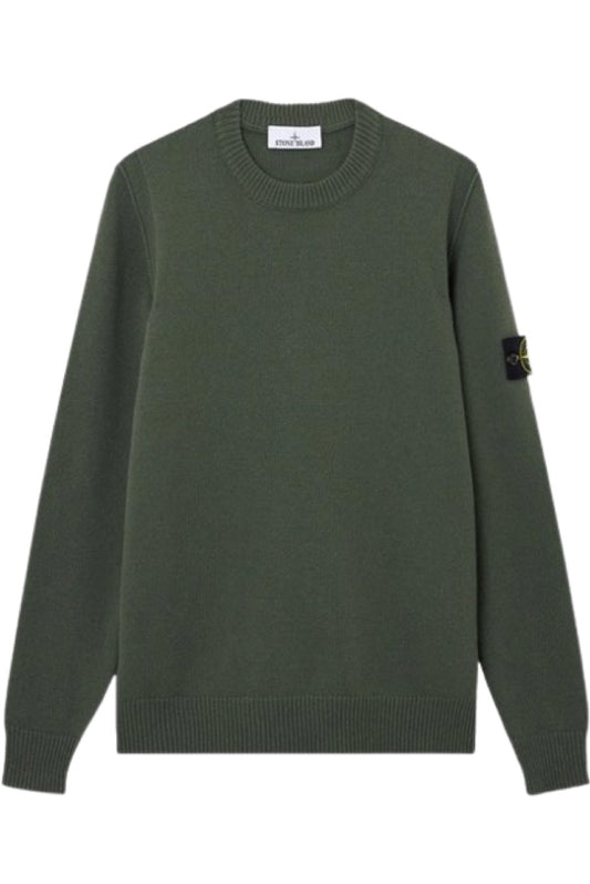 Stone Island - Crew Neck Lambswool. - Verde