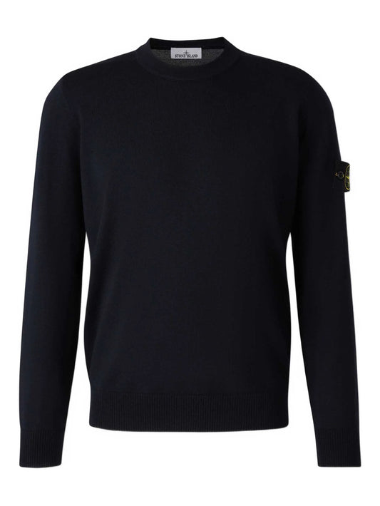 Stone Island - Crew Neck Merino. - Blu