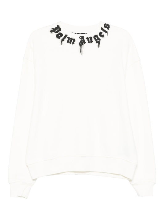 Palm Angels - Neck Logo Reg Crew - Bianco