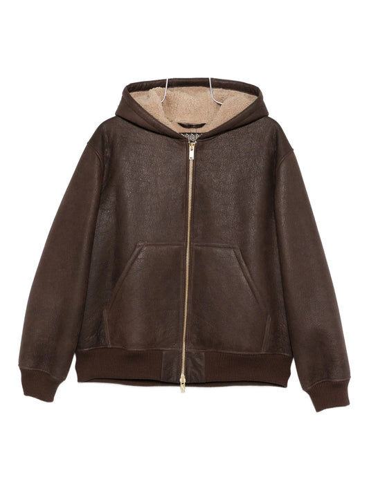 Baracuta - Shearling Hoody - Marrone