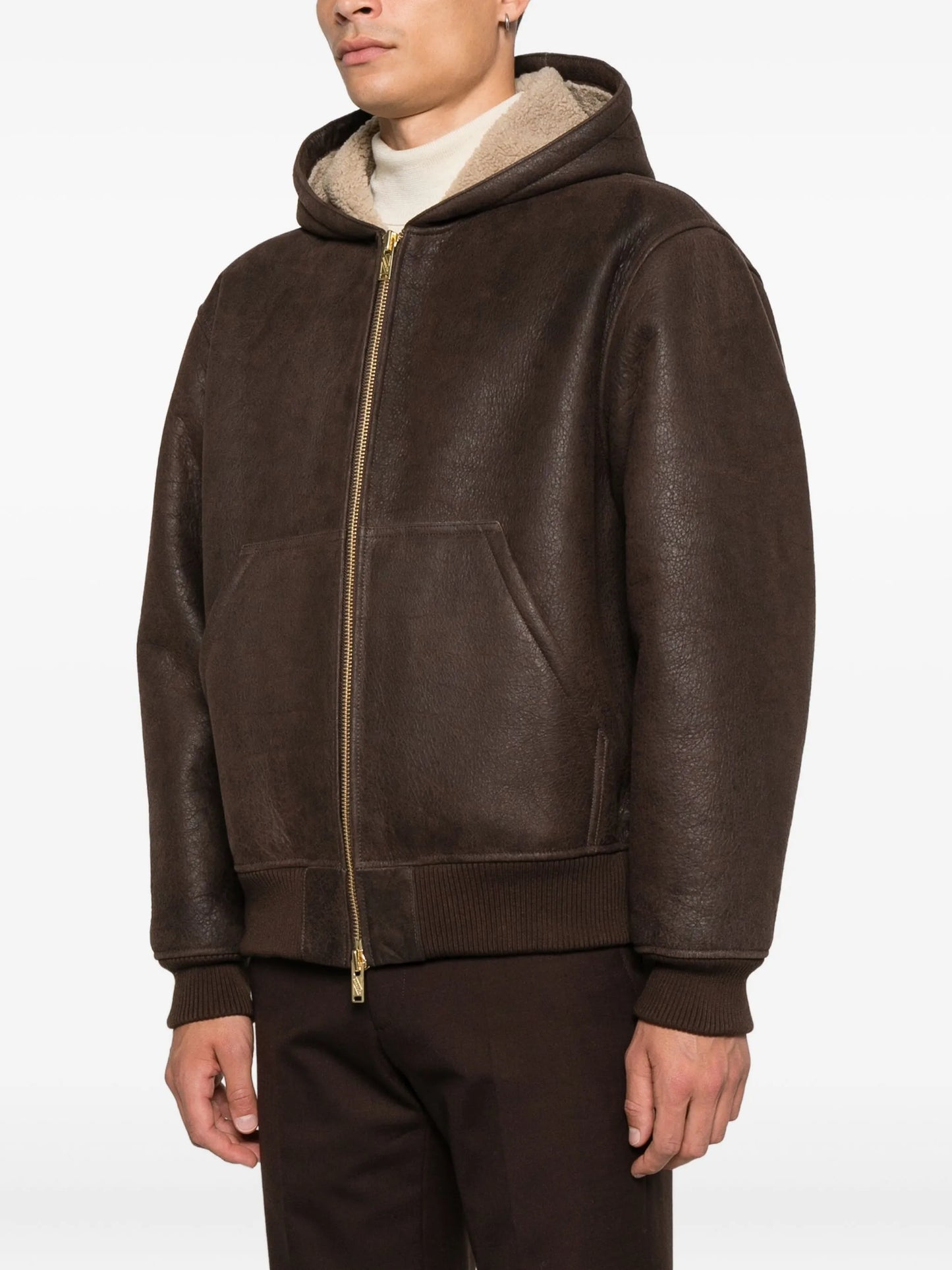 Baracuta - Shearling Hoody - Marrone