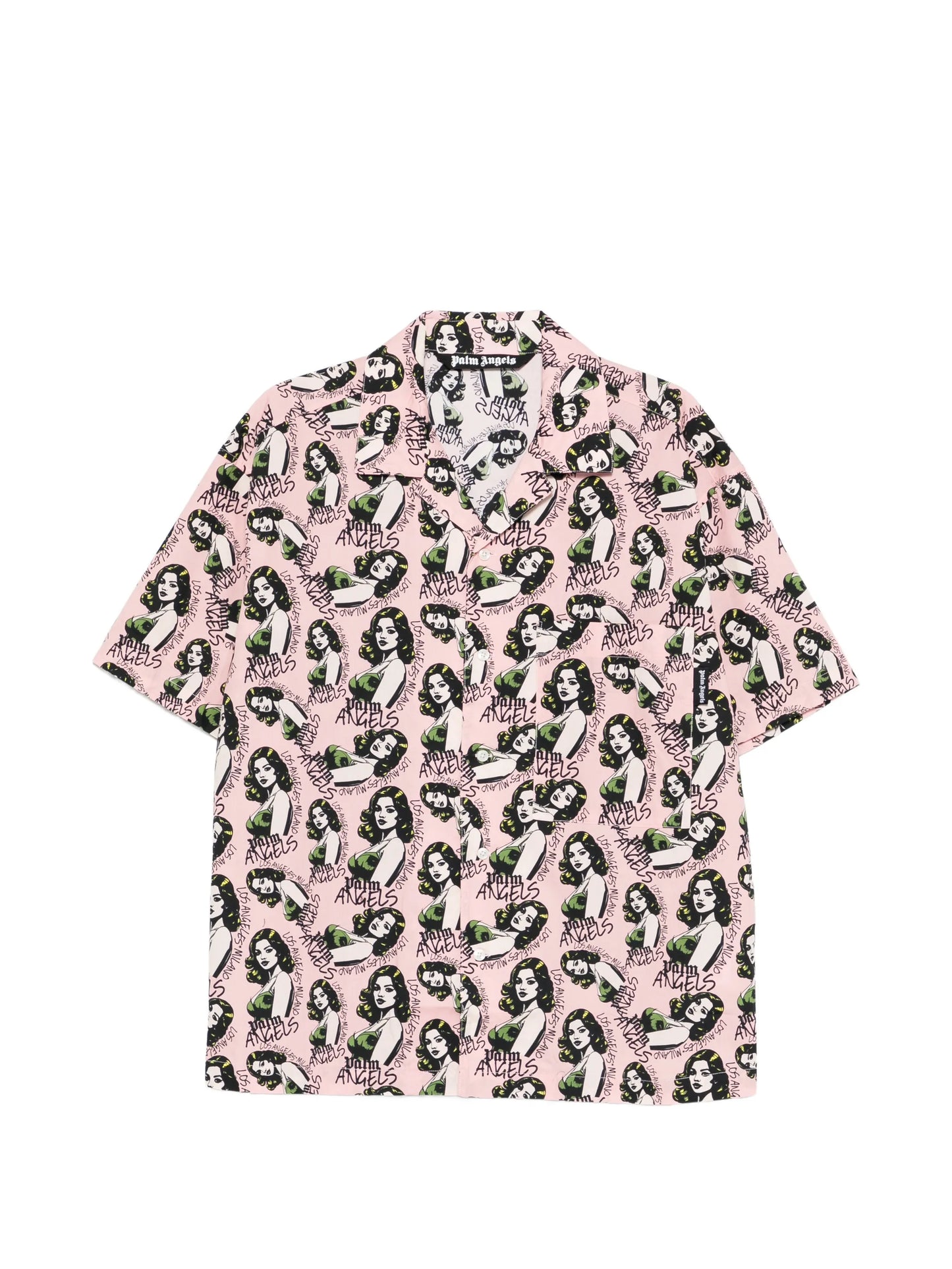 Palm Angels - Pinup Allover Loose Bowling Shirt - Rosa