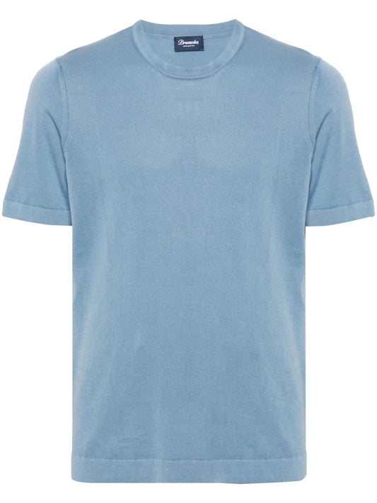 Drumohr - T-Shirt Filo - Azzurro