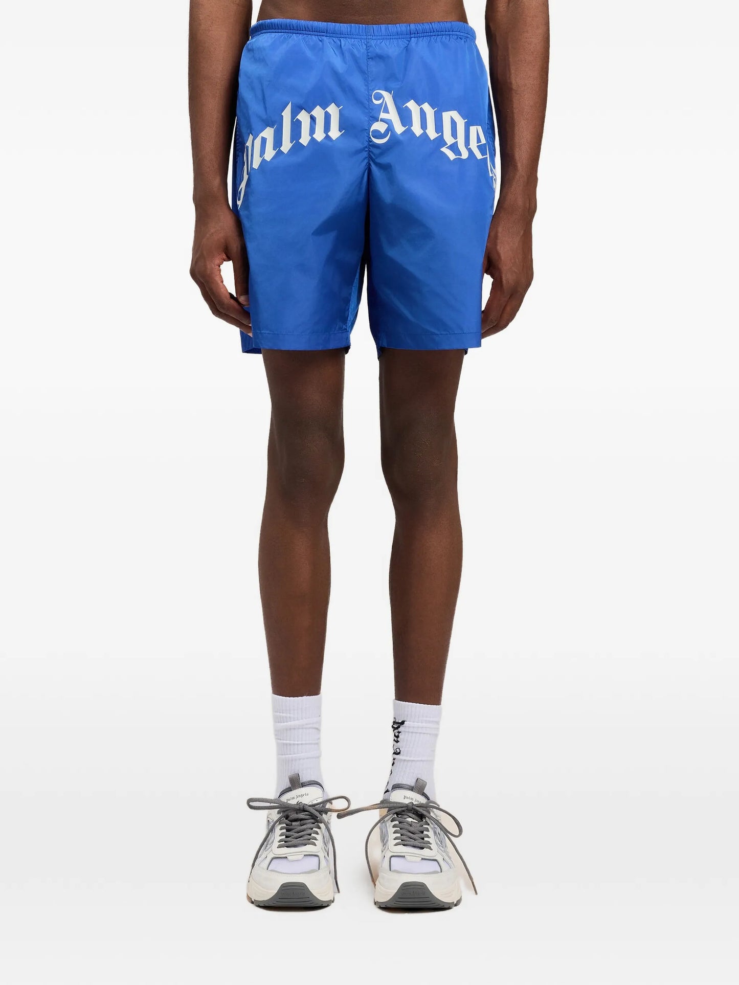 Palm Angels - Curved Logo Swimshort - Bluette
