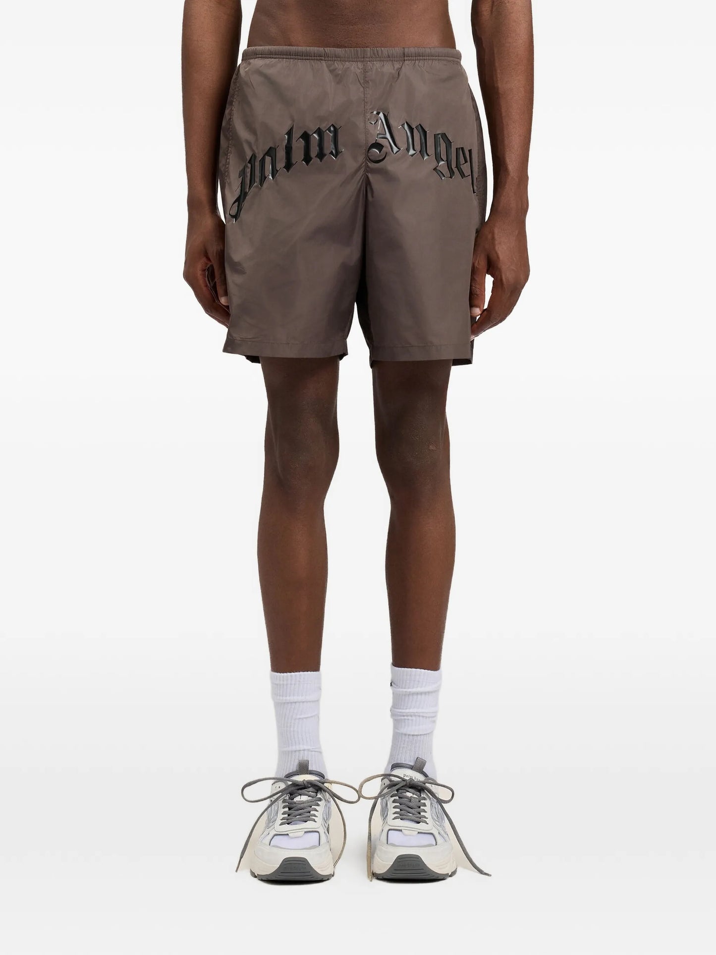 Palm Angels - Curved Logo Swimshort - Marrone
