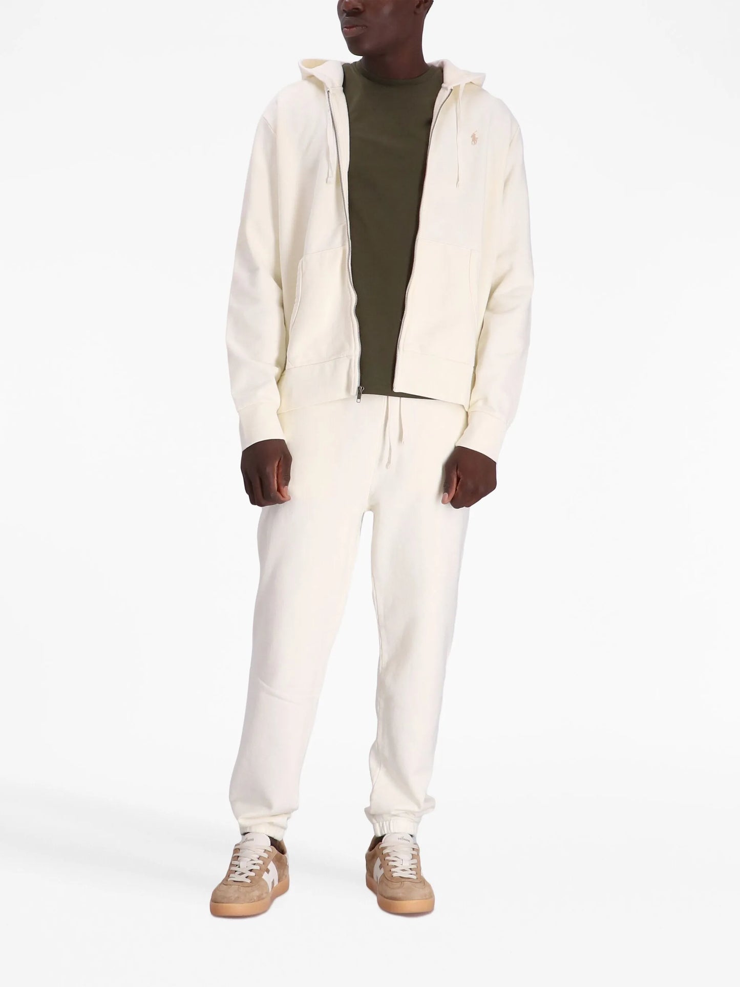 Ralph Lauren - Felpa Zip Capp. - Bianco