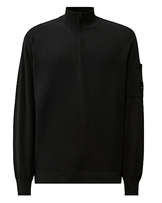 C.P. Company - Cotton Crepe Half Zip - Nero