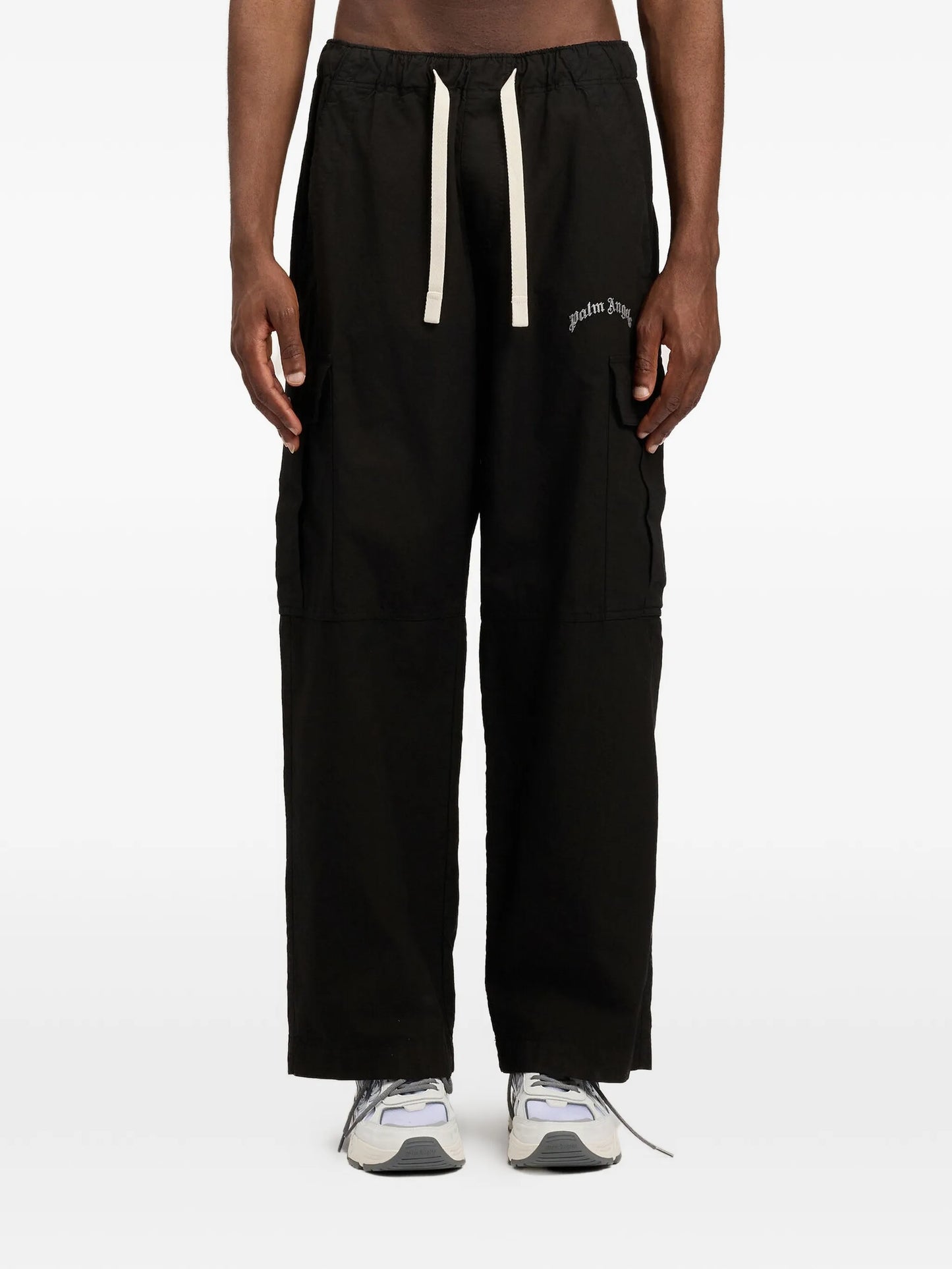 Palm Angels - Curved Logo Loose Cargo Pant - Nero