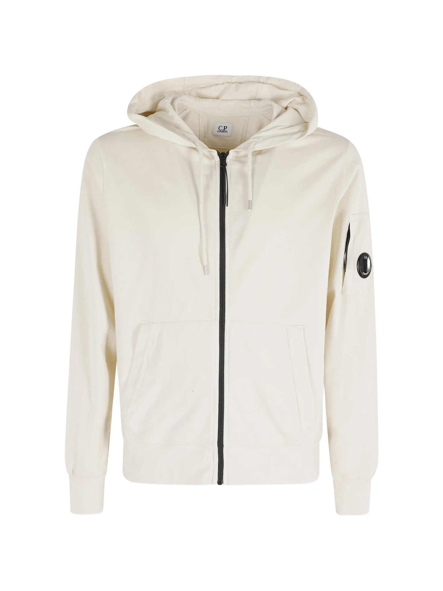 C.P. Company - Light Fleece Zip Hooded - Bianco
