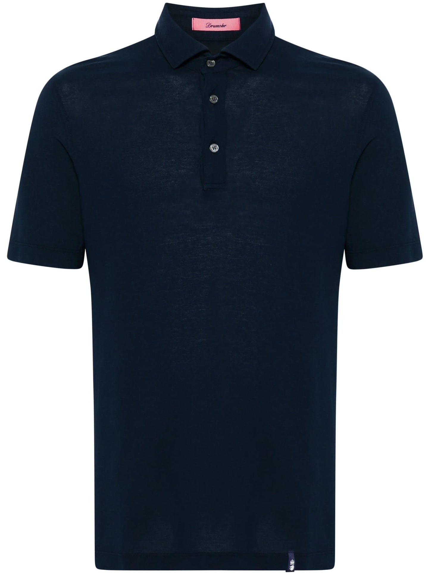 Drumohr - Polo Bottoni Crepe - Blu