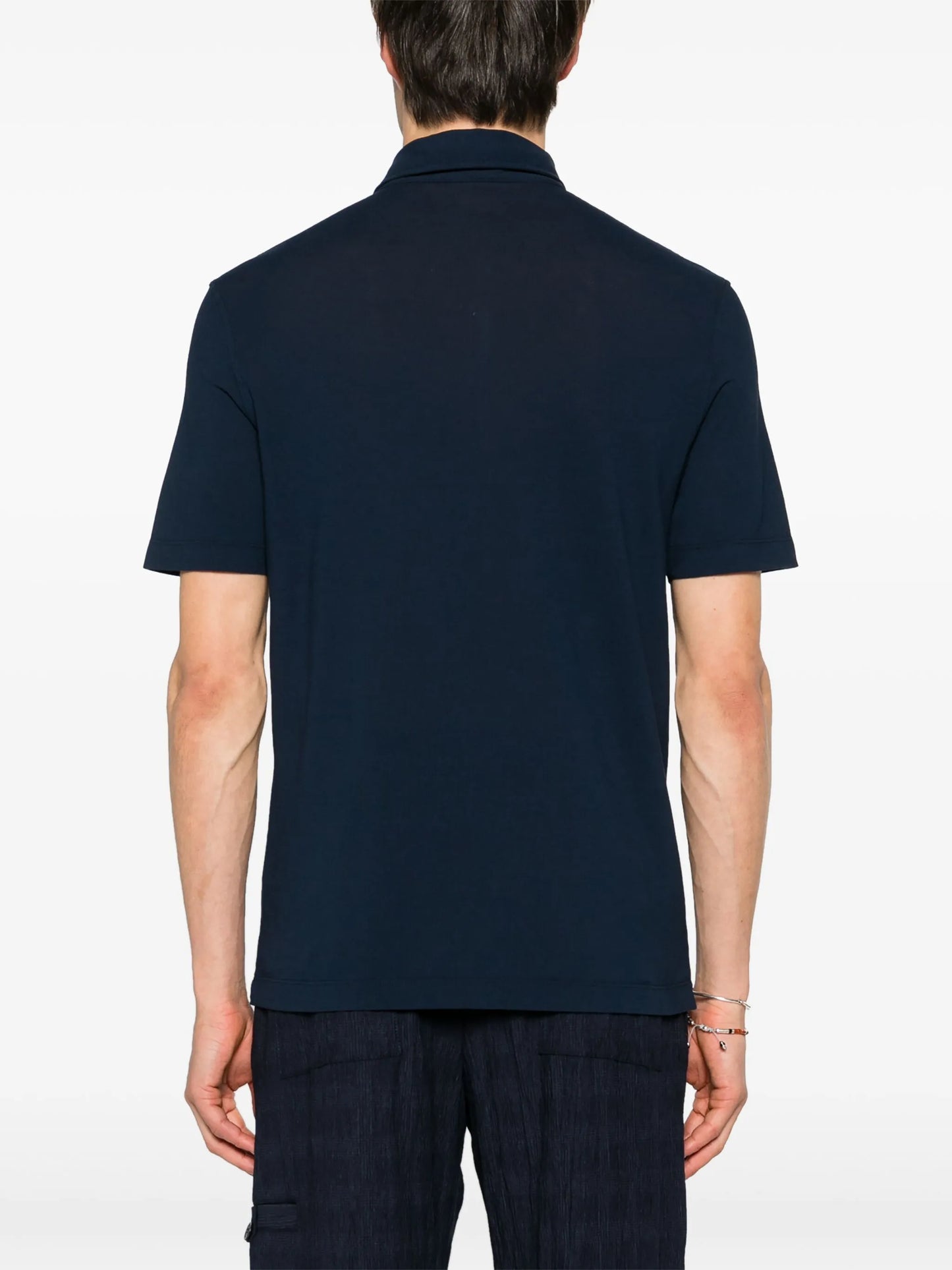 Drumohr - Polo Bottoni Crepe - Blu