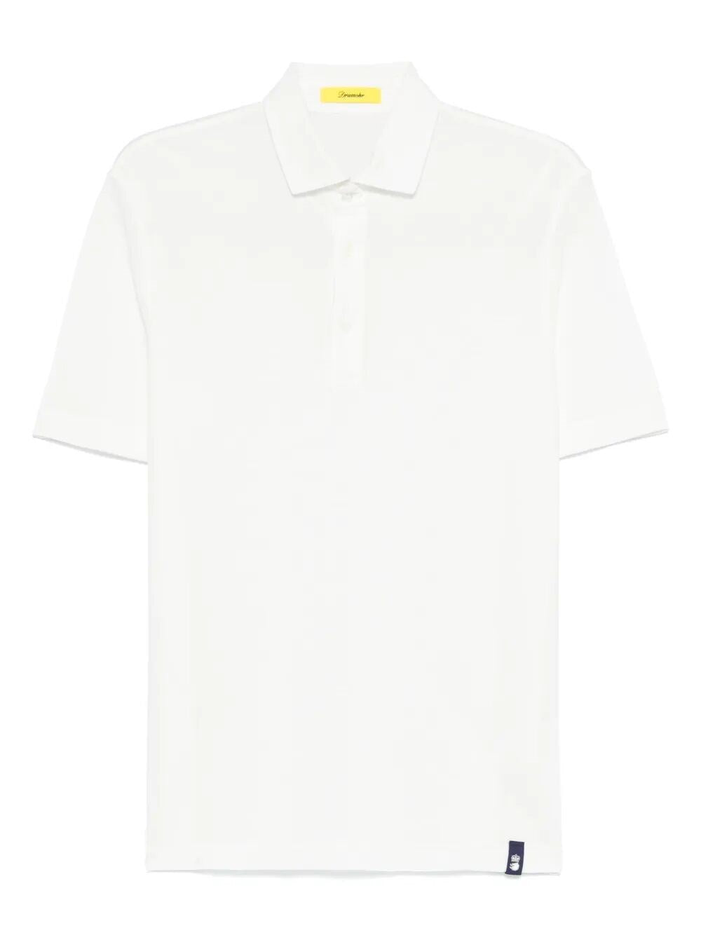Drumohr - Polo Bottoni Crepe - Bianco