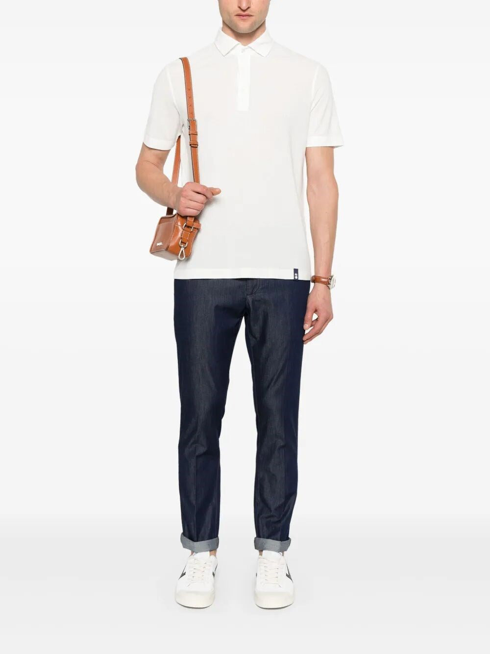 Drumohr - Polo Bottoni Crepe - Bianco