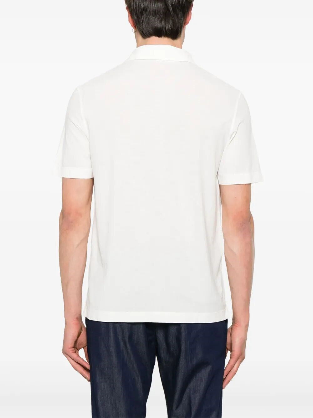 Drumohr - Polo Bottoni Crepe - Bianco