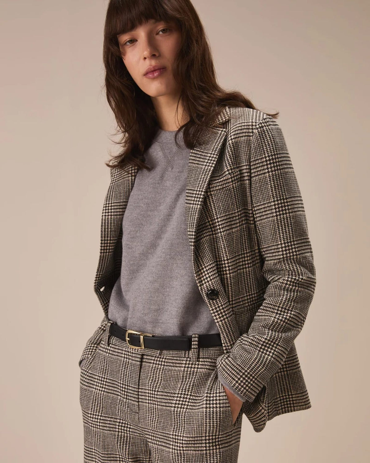 Giacca In Felpa Cashmere Touch - Lavagna