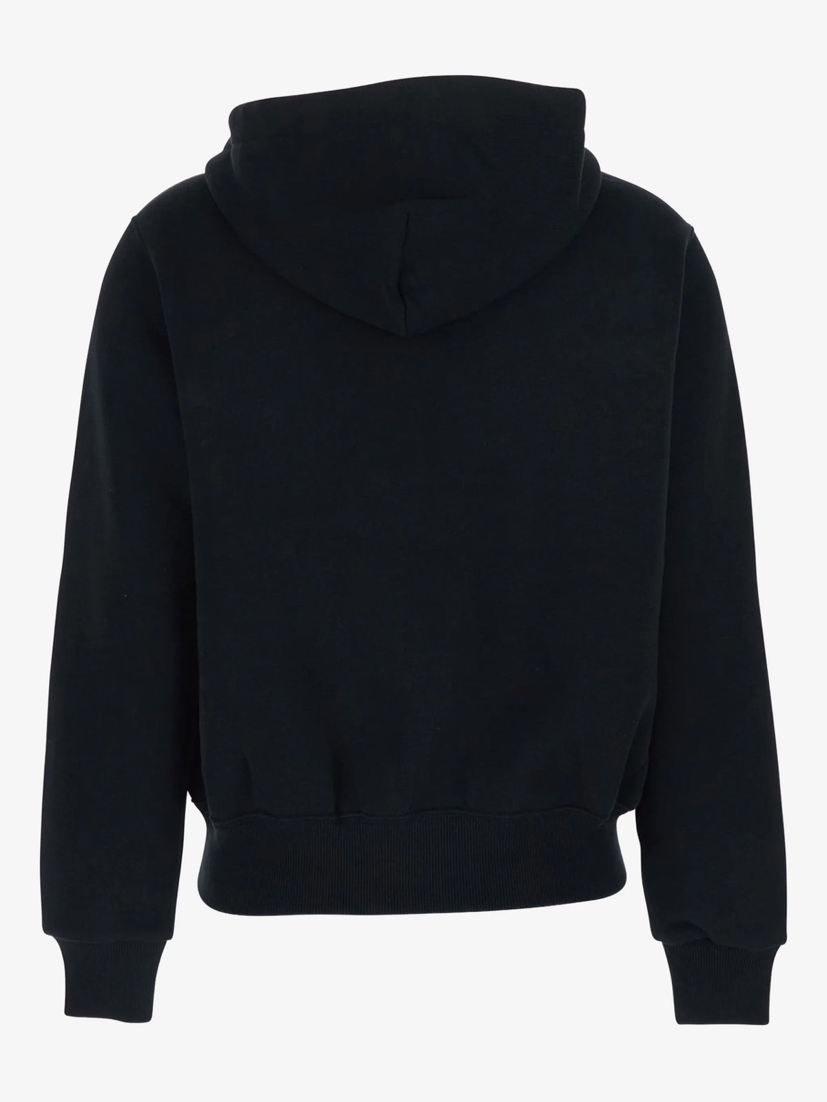 Felpa Con Cappuccio E Zip - Nero